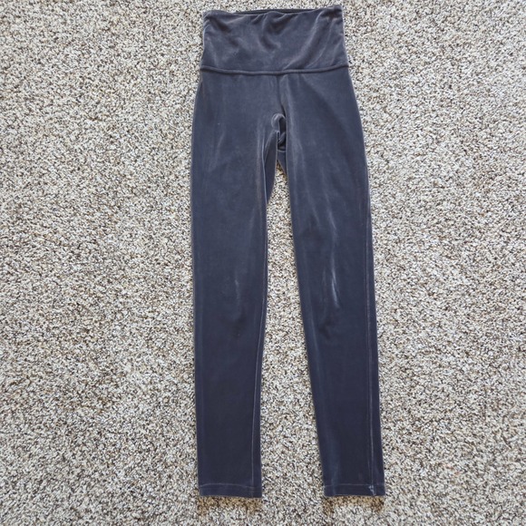 SPANX Pants - Spanx Womens Velvet High Waisted Shaping Leggings Dark Grey Size Small S/P